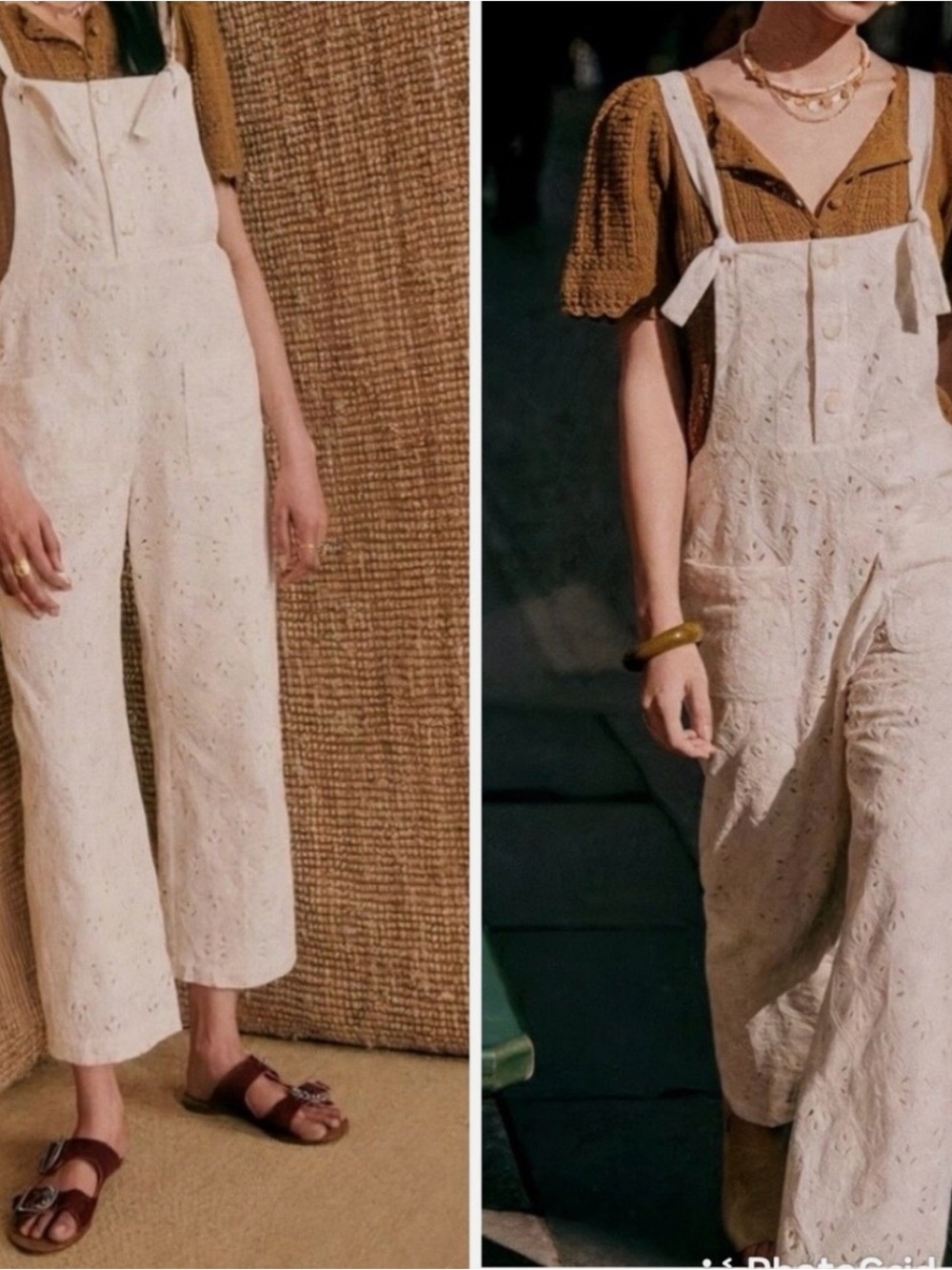 Sezane Brian overall ecru/Cream Embroidered Cotton